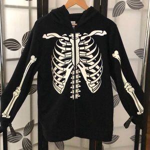 EUC fleece skeleton hoodie XXL